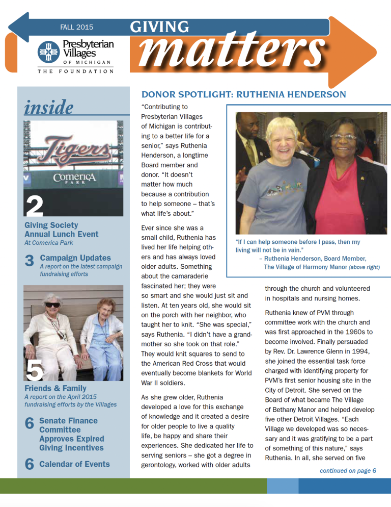 Your Giving Matters – Fall 2015
