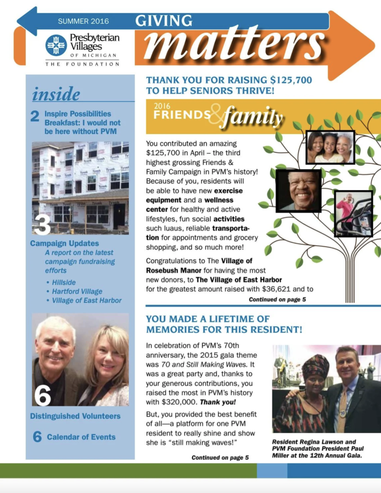 Your Giving Matters – Summer 2016